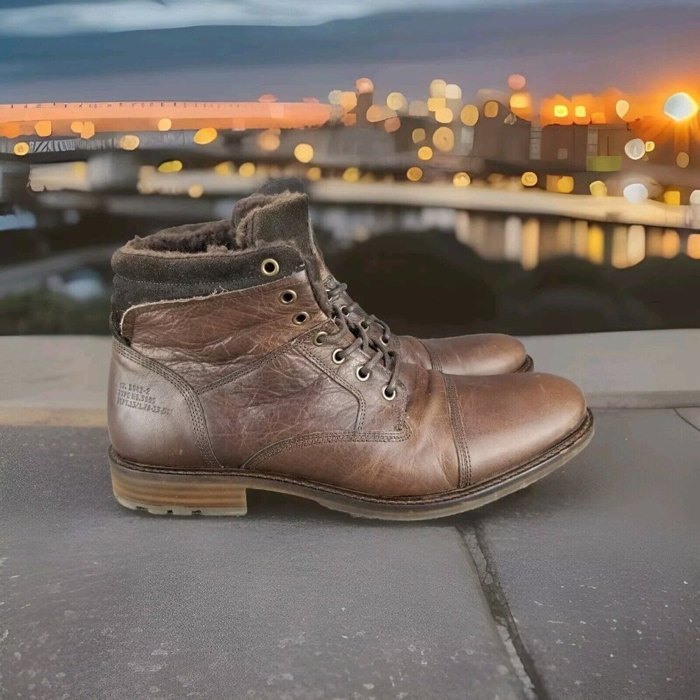 ✅Mens 12 Bullboxer B042-2 Type 3905 Brown Leather Lace up Chukka Ankle Boots